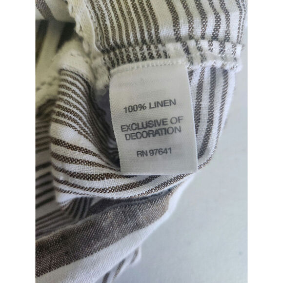J. Jill Love Linen tank Tunic sz L Large Striped neutral minimalist beachy boho - Picture 6 of 8